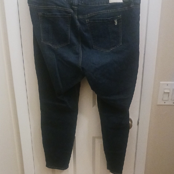 Dark Blue Skinny Denim Jeans for Women - Picture 10 of 15